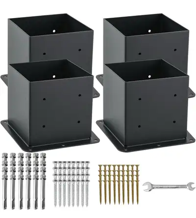 6x6 Post Base 4 Pcs, (Inner Size 5.6x5.6) Post Anchors - NEW, View more