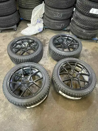 FOR SALE: Superspeed RF05RR 19 inch staggered setup in 5x112. ONLY SELLING RIMS. Matt Black finish....