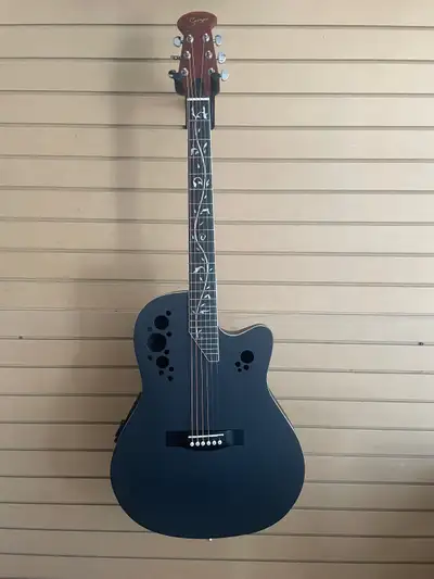 Round back Electric Acoustic Guitar Black, View more
