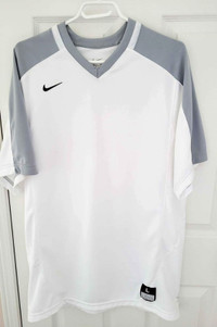NEW Mens Nike Dry Fit Active Top Tshirt White Grey V-neck Large