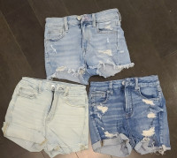 Girls or Womens American Eagle Jean Shorts - Size 00 - All 3 for