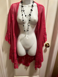 Sexy, Seductive….Hot pink Lace Cover Up