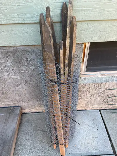 Wire Garden  Fencing And  Wood Stakes REDUCED 30%%, View more