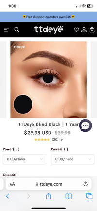 Contacts- TTDeye Blind Black!
