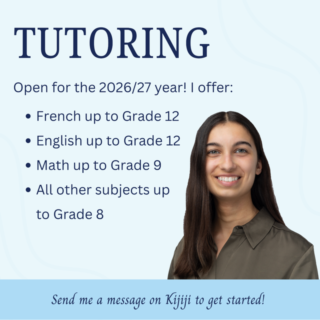 Tutoring: French, English, Math, and more