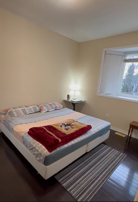 Master bedroom with attached washroom in downtown Brampton