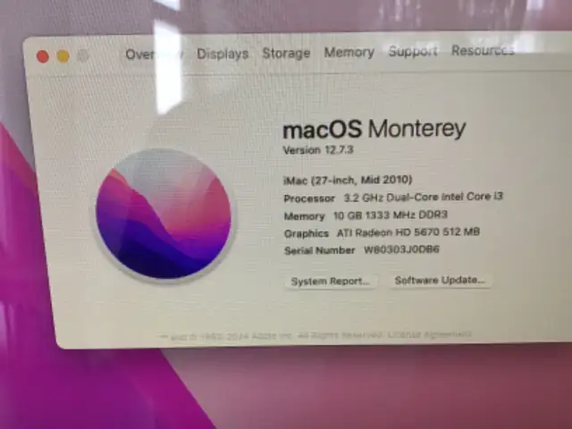 Apple iMac 27” ( mid 2010 ) OS Monterey 12.7.3 in Desktop Computers in Oakville / Halton Region - Image 3
