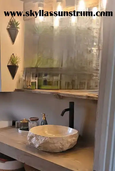 Riverstone & Petrified Wood Vessel Sinks , View more