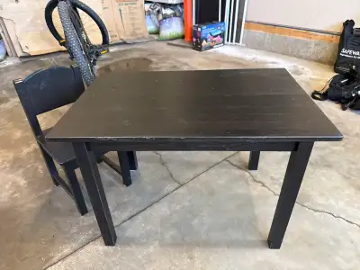 IKEA Sundvik table and 2 chairs in black brown. Used condition. Asking $80 for the set.
