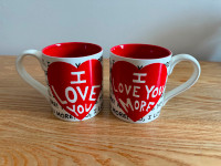 I love you more mugs set Red & White color