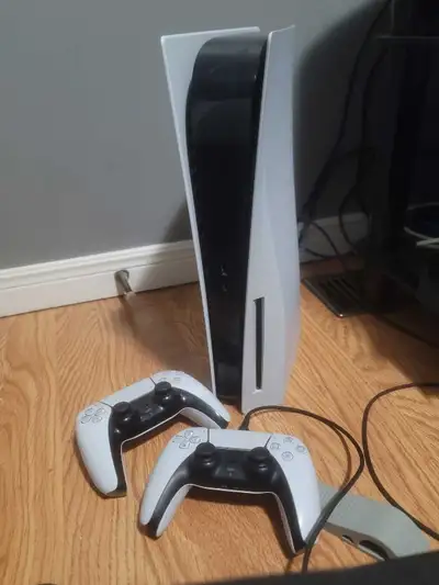 PS5 Disc version + 2 controllers, View more