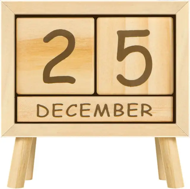 Wooden Perpetual Calendar Blocks For Home And Office Desktop in Home Décor & Accents in City of Toronto - Image 2