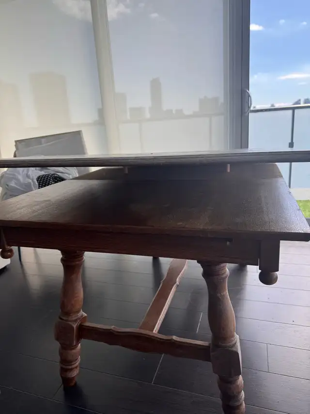 Vintage French Solid Wood Extendable Dining Table – Parquet Top in Dining Tables & Sets in City of Toronto - Image 6