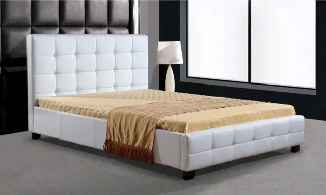 White Bed frame, Available in All Sizes, Free delivery  in Beds & Mattresses in Strathcona County - Image 2