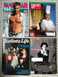 Vintage Magazines: 2 Vanity Fair, 3 Toronto Life, SEE LIST ea$4