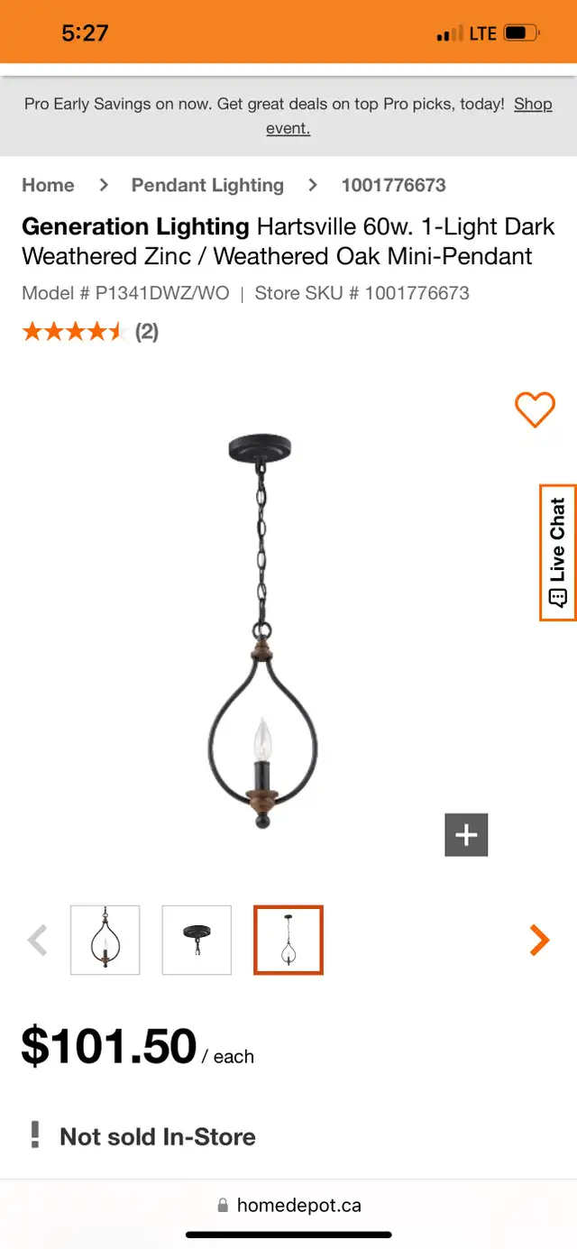 Pendant lights in Indoor Lighting & Fans in Kitchener / Waterloo - Image 2