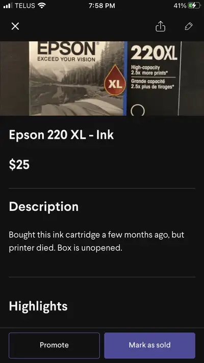 Epson 220 XL - Printer Ink, View more