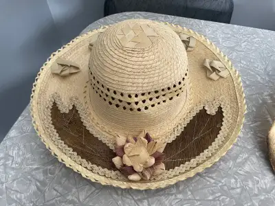 3 super fun hats Top row is a beautiful sun hat, Country cowboy hat and a Rugged cowboy hat. Adult s...
