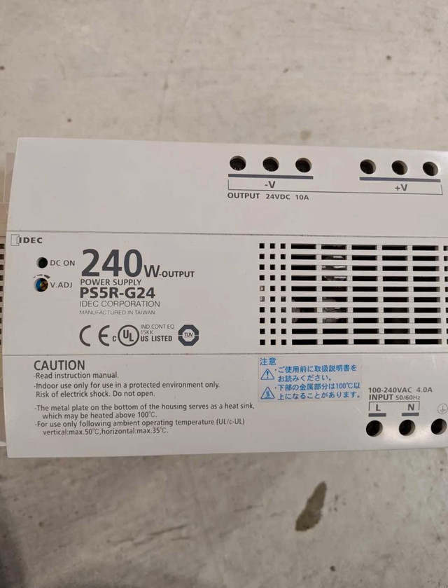 IDEC PS5R-G24 Power Supply:&nbsp; 100-240VAC 4A IN, 24VDC in Other Business & Industrial in Markham / York Region - Image 2