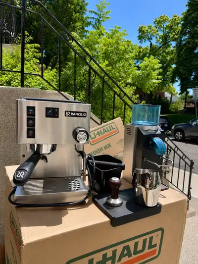 Rancilio espresso machine /grinder and accessories, View more