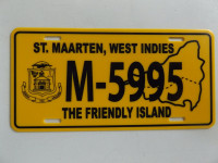 ORIGINAL EXTRA RARE ST. MAARTEN, WEST INDIES LICENSE PLATE