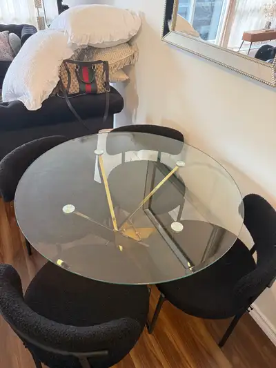 Set of 4 dining chairs fairly new! , View more