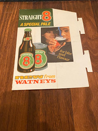 VINTAGE STRAIGHT 8 SPECIAL ALE TABLE TOP ADVERTISING SIGNS $25