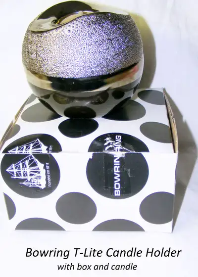 Bowring T-Lite candle holder 12 cm free standing ceramic globe, View more