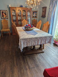 Formal Dining room table, 8 chairs.
