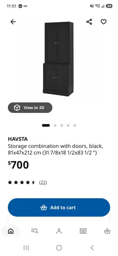 Ikea Hastav cabinet black, View more