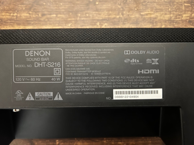 Denon soundbar in Stereo Systems & Home Theatre in Muskoka - Image 3