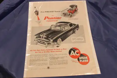 1950's AC Spark Plugs Original Ad Pontiac Parisienne, Oakland, View more