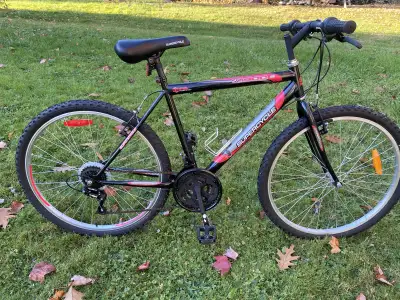 19” frame. 18 speeds. 26” wheels. In excellent condition.
