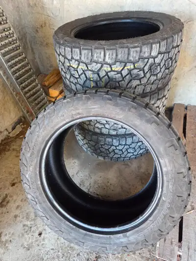 295/50R22 122/119T 9mm tread & asking $200 each 4 Available 12mm tread & $650 per if purchased new