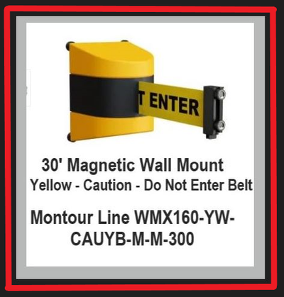 (NEW)  30' Magnetic Wall Mount Yellow Caution Do Not Enter, View more