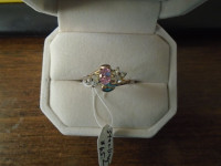 NEW Sterling Silver Pink Oval size 10 Rhinestone Ring $55.