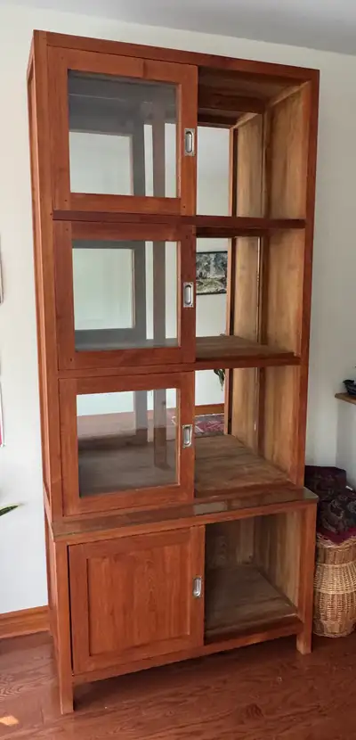 solid teak display cabinets , View more