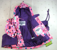 Girl's 2-PC Ski Snowsuit Fleece Lined Jacket Bib Pink Dots 18Mon