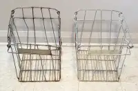 Metal wire baskets.