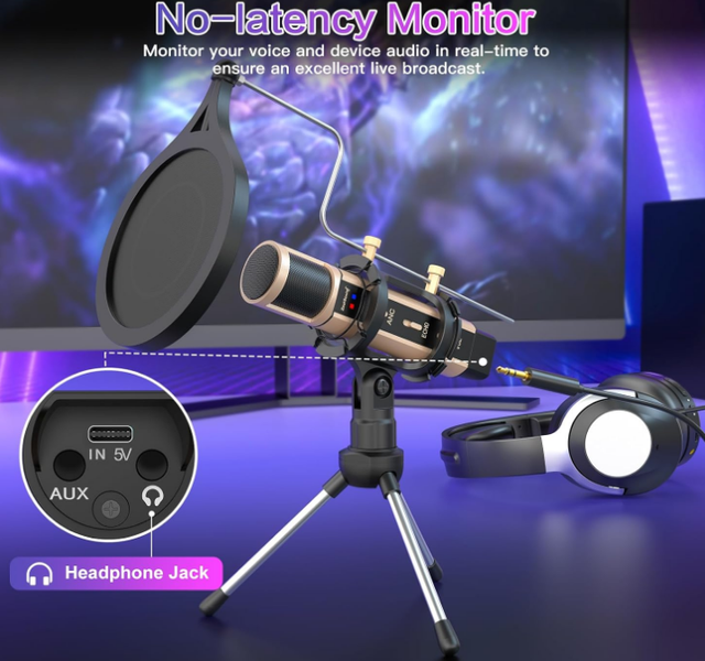 ZealSound USB Gaming Microphone,3.5mm Mic for PC Phone Computer in Speakers, Headsets & Mics in City of Toronto - Image 5