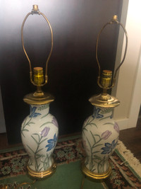 Two table floral portable lamps