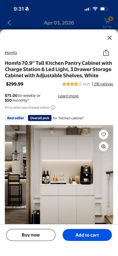 Brand New - Assembled Pantry Cabinet, View more