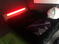 Moving sale LED bed frame / shoe rack