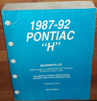 1987-92 PONTIAC H Parts Illustration Service Catalog