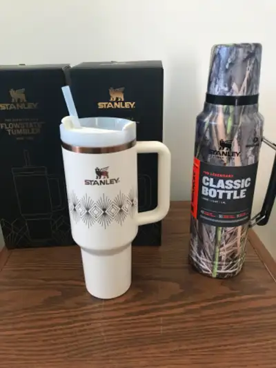 Two Stanley Flowstate Tumblers 40 oz/1.18 L new boxed One Stanley Classic Bottle Sportsman’s Collect...