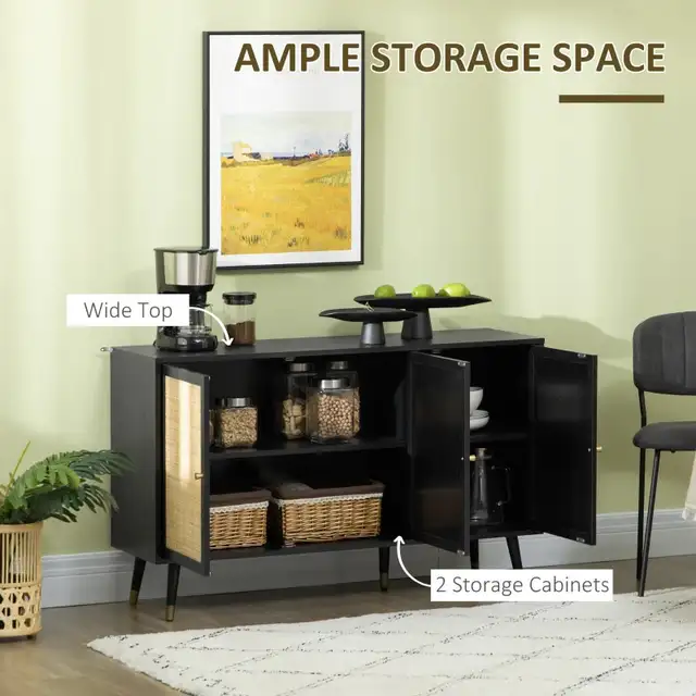 Rattan kitchen Sideboard Cabinet, Boho Storage Cabinet  in Bookcases & Shelving Units in Markham / York Region - Image 5
