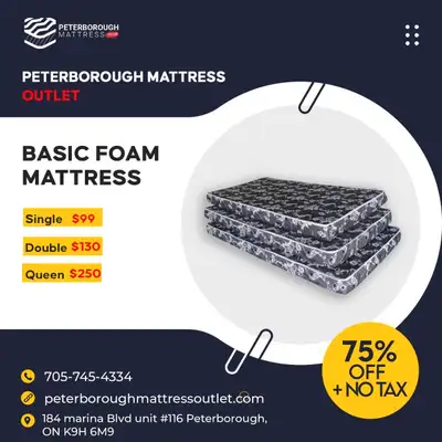 HIGH QUALITY CANADIAN MADE MATTRESSES!! UPTO 75% OFF!! , View more