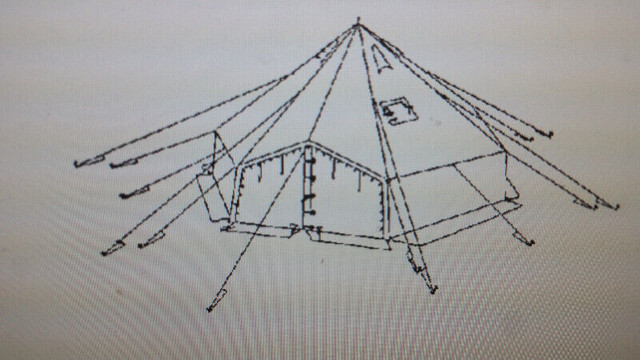Military tent is 6 sided, 17' in diameter, in Fishing, Camping & Outdoors in St. Catharines