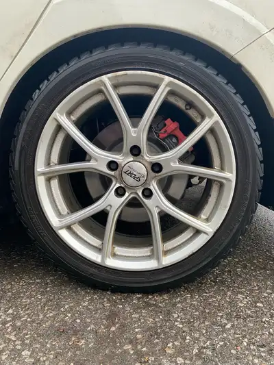 Selling 4 winter tires on rims, Yokohoma ice guard tires, lots of tread left on them, can deliver de...
