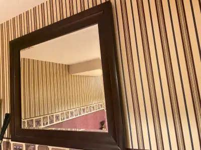 lovely massive dark wood mirror, View more